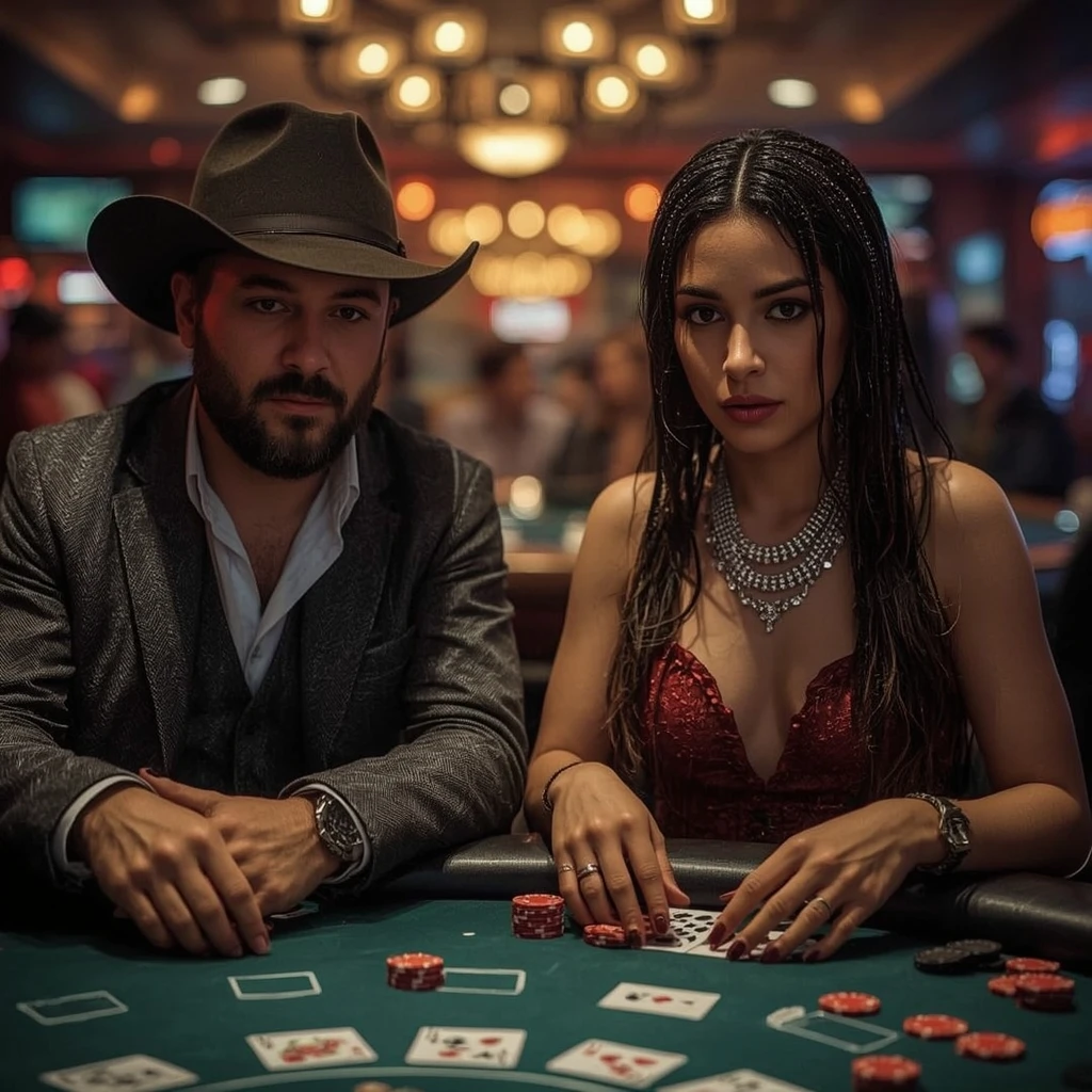 photo of two poker players at LOPEBET CASINO